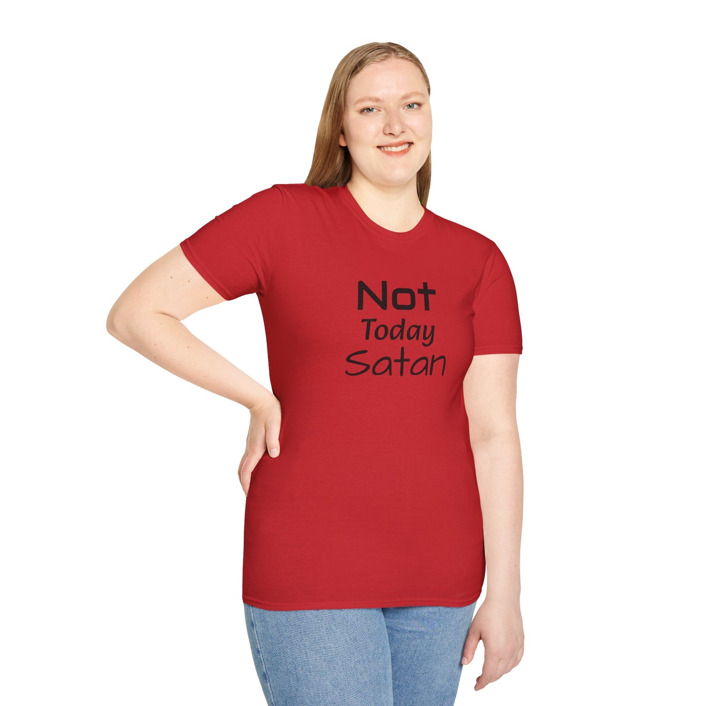 Not Today Satan Shirt - Unisex Softstyle T-Shirt