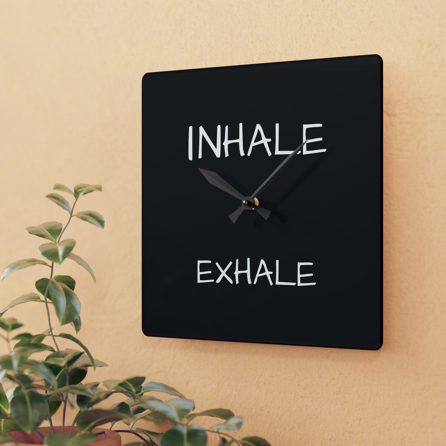 Inhale Acrylic Wall Clock