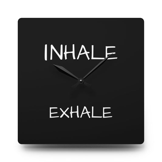 Inhale Acrylic Wall Clock