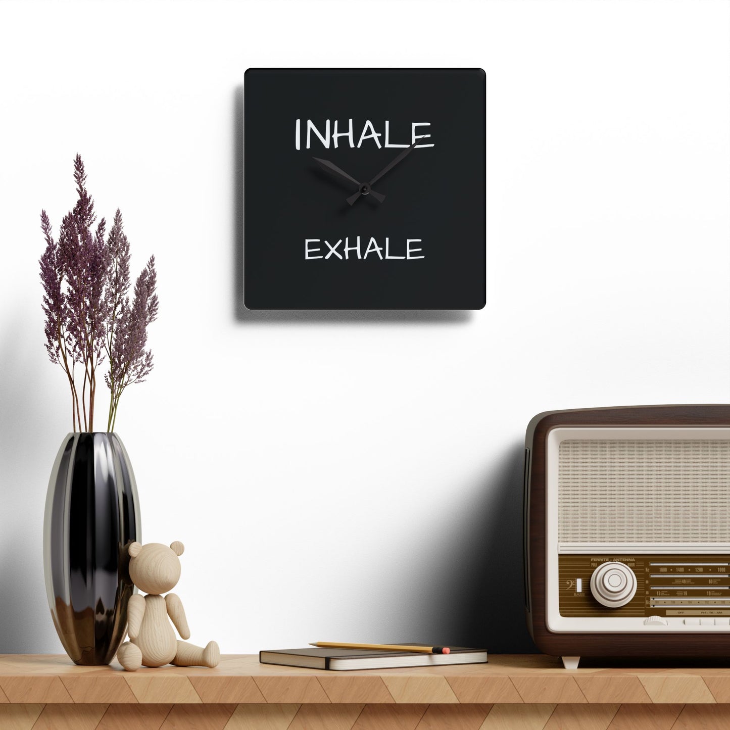 Inhale Acrylic Wall Clock