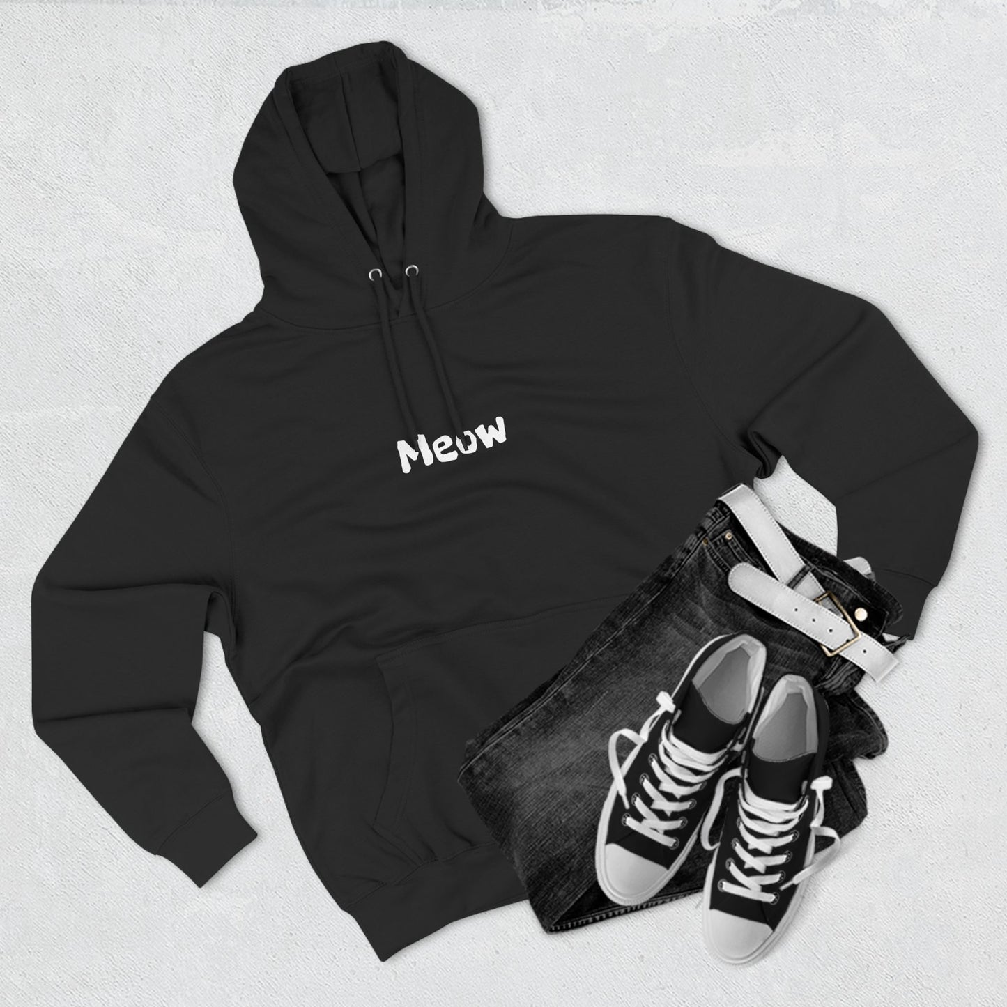 Meow Three-Panel Fleece Hoodie