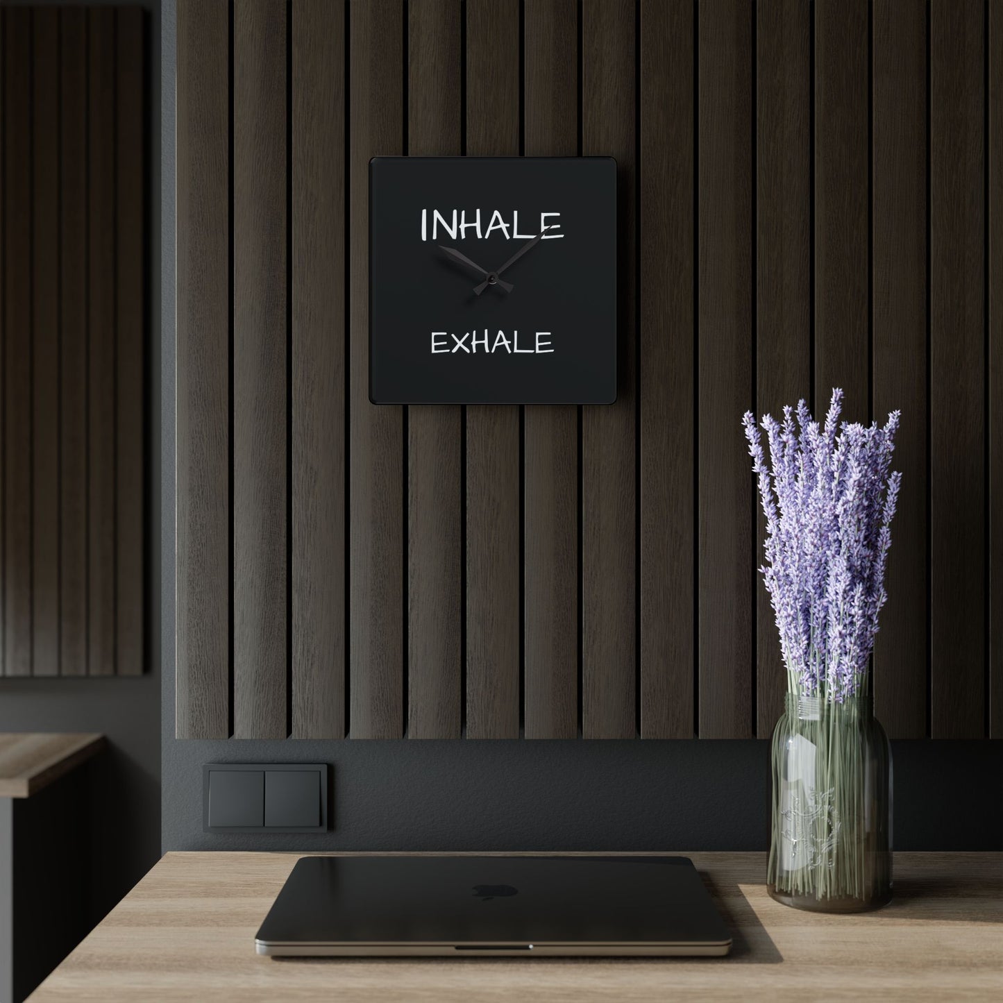 Inhale Acrylic Wall Clock