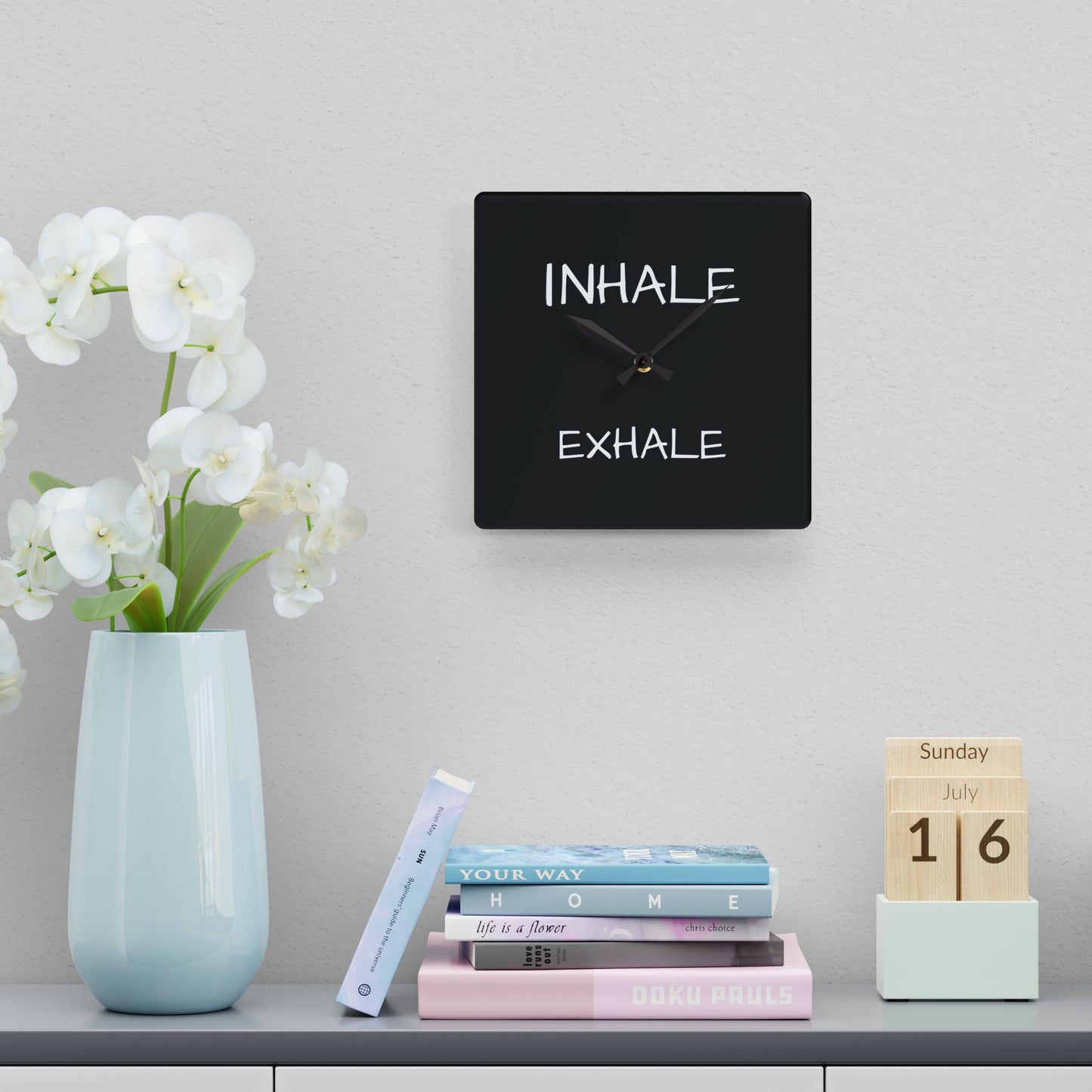 Inhale Acrylic Wall Clock